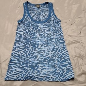 Blue animal print tank top